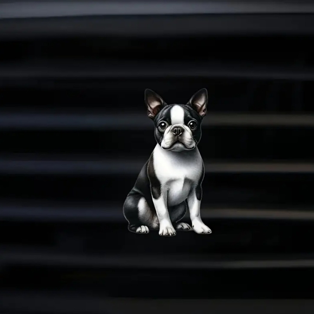 Cute 3D Print Boston Terrier Car Air Freshner Vent Clip